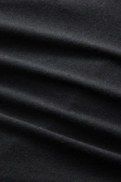 MICAS Bodysuits-Faux Leather Crossed V-Neck Long Sleeve Bodysuit BLACK