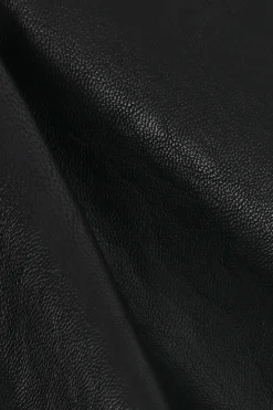 MICAS Pants-Faux Leather Elastic Waistband Straight Leg Pants BLACK