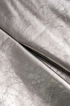 MICAS Mini Dresses-Faux Leather Fake Pocket V-Neck Sleeveless Mini Dress CHAMPAGNE