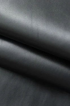 MICAS Cargo Pants|Pants-Faux Leather Flap Pocket Straight Leg Cargo Pants BLACK