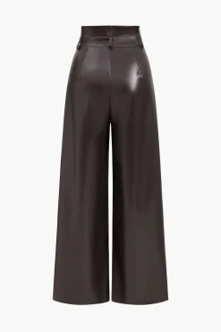 MICAS Pants-Faux Leather High Waist Trousers