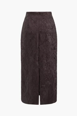 MICAS Skirts-Faux Leather High Waist Zipper Skirt