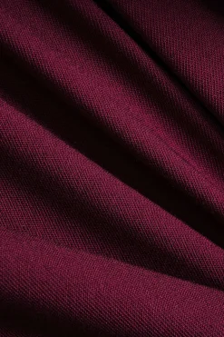 MICAS Long Sleeve Dresses|Mini Dresses-Faux Leather Metallic Patchwork Long Sleeve Mini Dress BURGUNDY