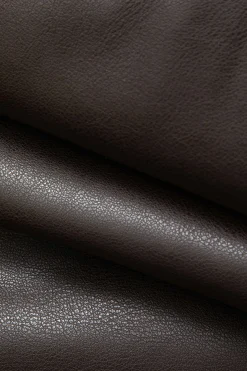 MICAS Outerwear|Outerwear-Faux Leather Notched Lapel Belted Trench Coat BLACK