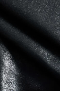 MICAS Skirts-Faux Leather Patchwork Fur Skirt BLACK