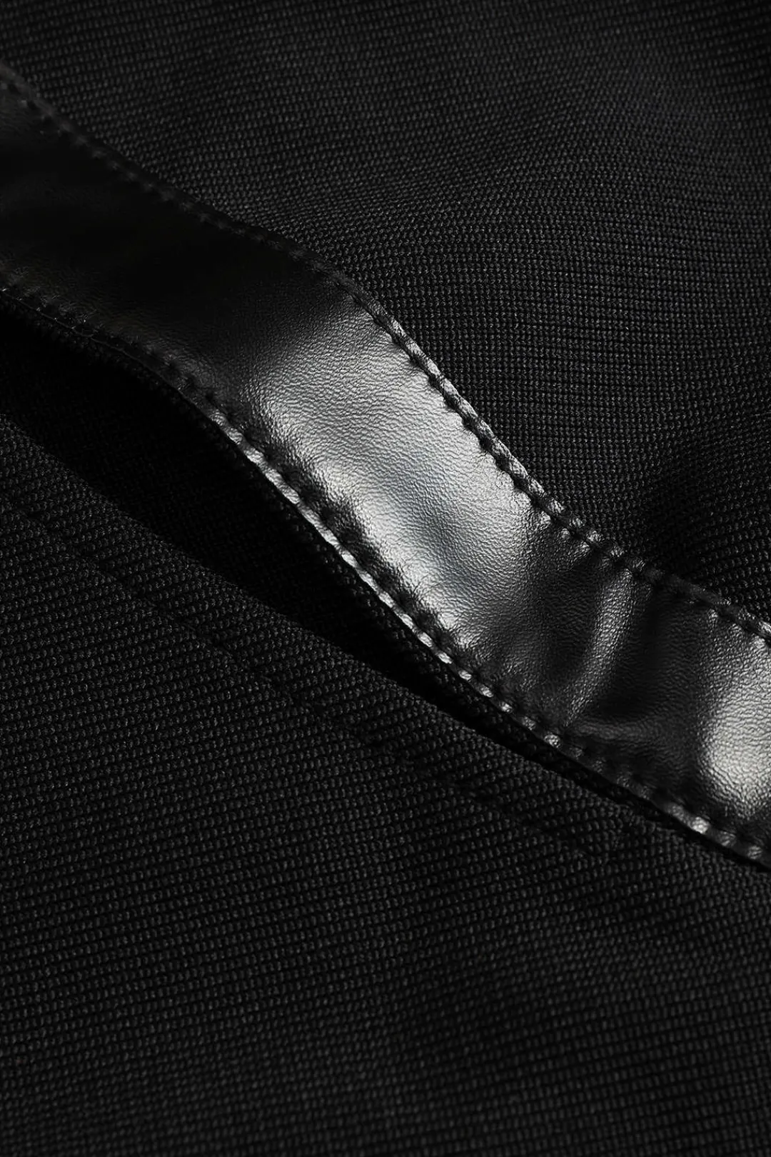 MICAS Mini Dresses|Long Sleeve Dresses-Faux Leather Patchwork Long Sleeve One Shoulder Cut Out Mini Dress BLACK