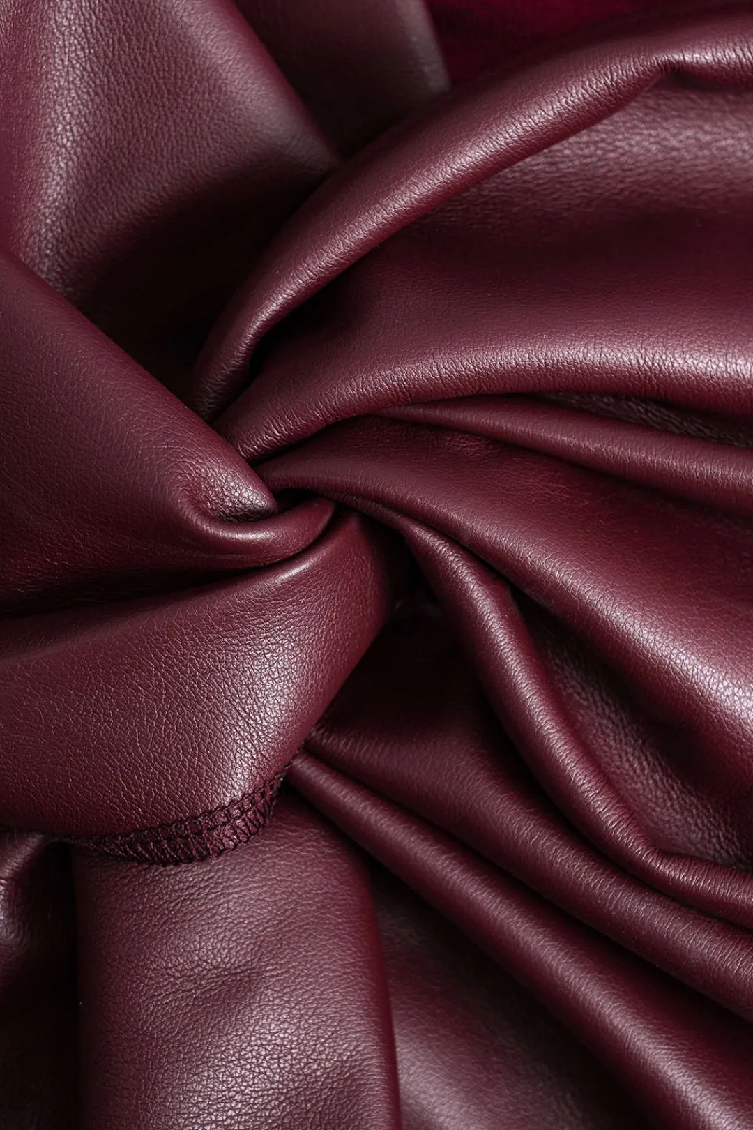 MICAS Mini Dresses-Faux Leather Patchwork Mini Dress BURGUNDY