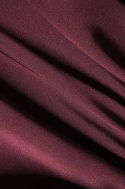 MICAS Skirts-Faux Leather Patchwork Skirt BURGUNDY