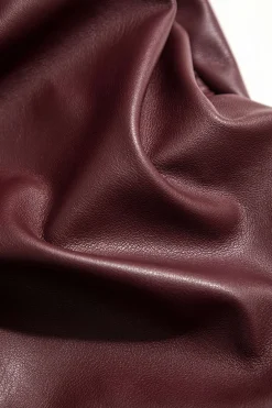 MICAS Long Sleeve Dresses|Mini Dresses-Faux Leather Patchwork Tie Front Round Neck Ruched Mini Dress