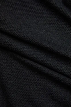 MICAS Long Sleeve Dresses|Mini Dresses-Faux Leather Patchwork Tie Front Round Neck Ruched Mini Dress