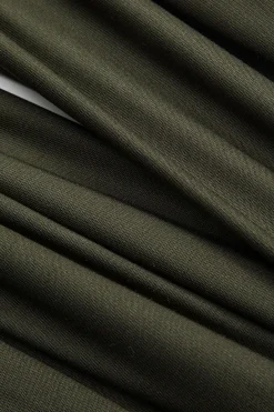 MICAS Pant Sets-Faux Leather Patchwork Zipper Long Sleeve Top And Trousers Set GREEN