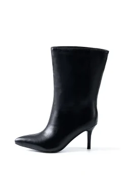 MICAS Shoes|Boots-Faux Leather Pointed Toe Ankle Boots BLACK