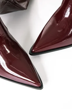 MICAS Shoes|Shoes-Faux Leather Ruched Pointed Toe Knee High Boots