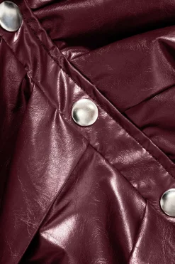 MICAS Skirts-Faux Leather Ruched Skirt