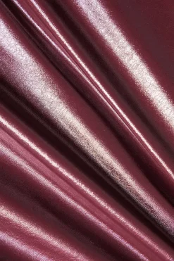 MICAS Mini Dresses-Faux Leather Ruched V-Neck Asymmetrical Mini Dress