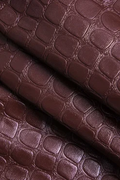 MICAS Skirts-Faux Leather Skirt BURGUNDY