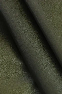 MICAS Mini Dresses-Faux Leather Strapless Mini Dress MILITARY