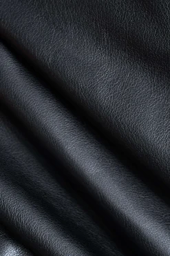 MICAS Skirts-Faux Leather Tie Front Asymmetrical Skirt BLACK