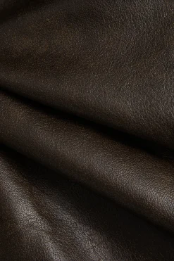 MICAS Outerwear|Outerwear-Faux Leather Tie Front Crossed Button Jacket