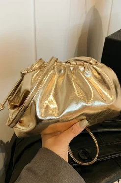 MICAS Bags|Accessories-Faux Leather Tote Bag GOLD