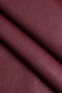 MICAS Maxi Dresses-Faux Leather V-neck Ruched Maxi Dress