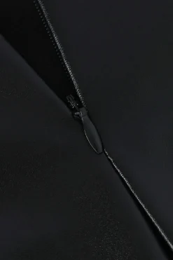 MICAS Skirts-Faux Leather Wrap Ruched Midi Skirt