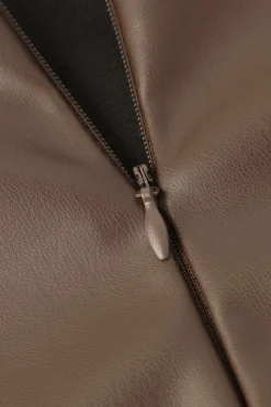 MICAS Skirts-Faux Leather Wrap Ruched Midi Skirt