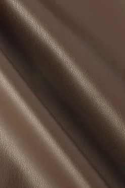 MICAS Skirts-Faux Leather Wrap Ruched Midi Skirt