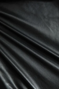 MICAS Outerwear|Outerwear-Faux Leather Zipper Detail Contrast Binding Jacket BLACK