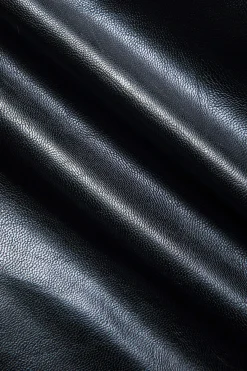 MICAS Outerwear|Outerwear-Faux Leather Zipper Hooded Pocket Long-Sleeve Jacket BLACK