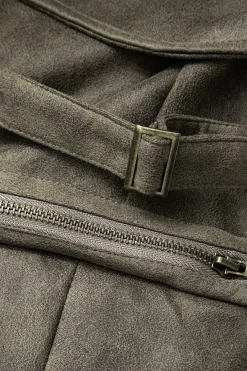 MICAS Cargo Pants|Pants-Faux Suede Multi Pocket Straight Leg Cargo Pants COFFEE