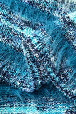 MICAS Knitwear|Knit Dresses-Feather Detail Stripe Cami Knit Midi Dress