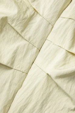 MICAS Pants-Flap Pocket Belted Ruched Straight Leg Pants IVORY