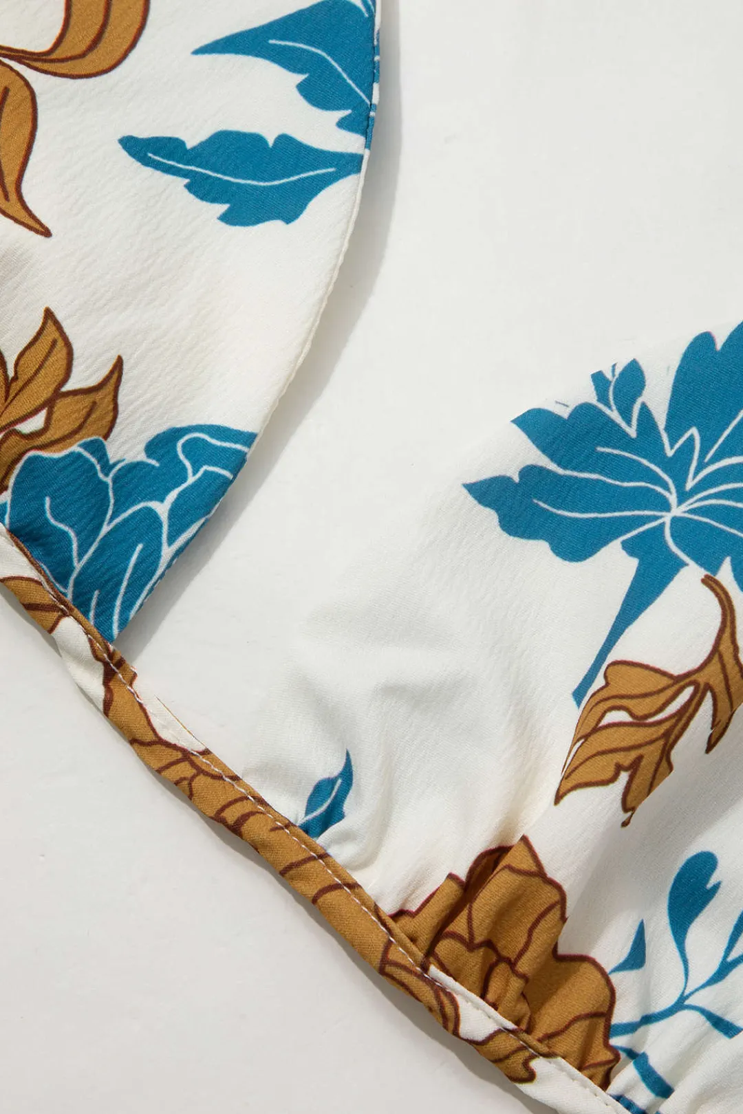 MICAS Short Sets-Floral Bra Top And Pocket Shorts And Shirt 3PC Set MULTICOLOR