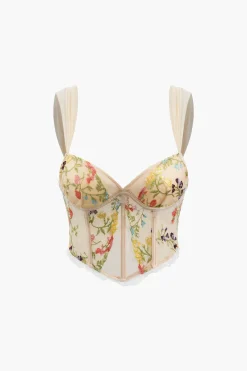 MICAS Corset & Bustier Tops|Tank Tops & Cami-Floral Embroidered Corset Cami Top