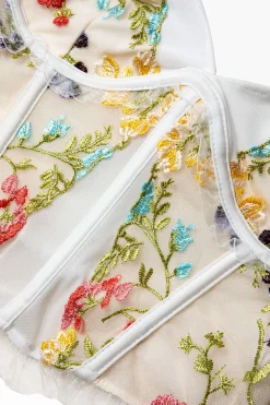 MICAS Corset & Bustier Tops|Tank Tops & Cami-Floral Embroidered Corset Cami Top