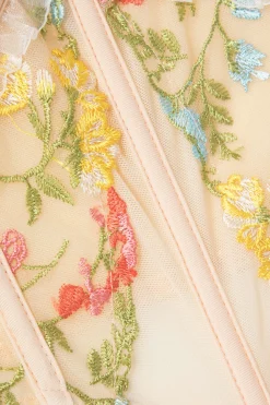 MICAS Corset & Bustier Tops|Tank Tops & Cami-Floral Embroidered Corset Cami Top
