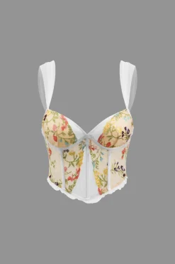 MICAS Corset & Bustier Tops|Tank Tops & Cami-Floral Embroidered Corset Cami Top