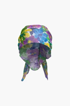 MICAS Swimwear-Floral Print Bikini Set With Matching Skirt Cover Up And Headscarf PURPLE