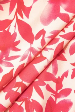 MICAS Midi Dresses-Floral Print Criss Cross Backless Slit Midi Dress