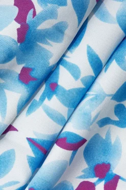 MICAS Midi Dresses-Floral Print Criss Cross Backless Slit Midi Dress