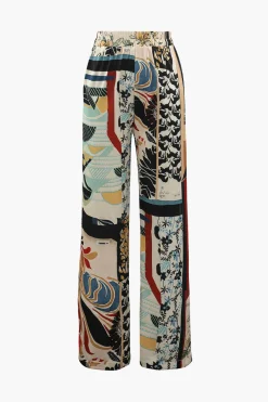MICAS Pants-Floral Print High Waisted Straight Leg Pants