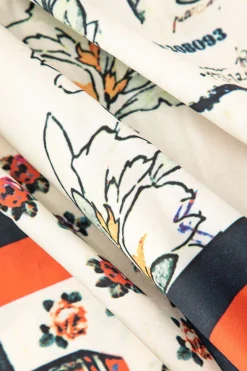 MICAS Pants-Floral Print High Waisted Straight Leg Pants