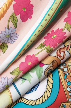 MICAS Skirts-Floral Print Knot Mini Skirt MULTICOLOR