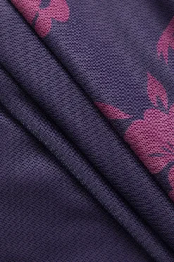 MICAS Maxi Dresses-Floral Print Lace Trim Slit Maxi Dress PLUM