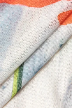 MICAS Mini Dresses-Floral Print Ruffle Backless V-neck Halter Mini Dress Contrast Color