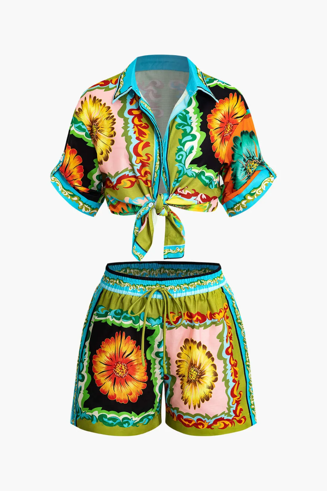 MICAS Short Sets-Floral Print Shirt And Shorts Set MULTICOLOR