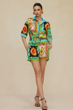 MICAS Short Sets-Floral Print Shirt And Shorts Set MULTICOLOR