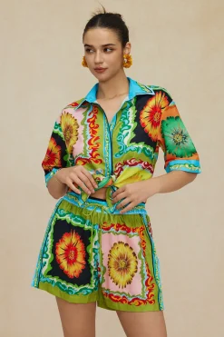 MICAS Short Sets-Floral Print Shirt And Shorts Set MULTICOLOR