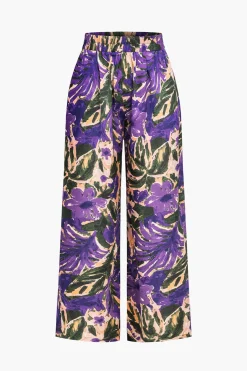 MICAS Pants-Floral Print Wide-Leg Pants MULTICOLOR